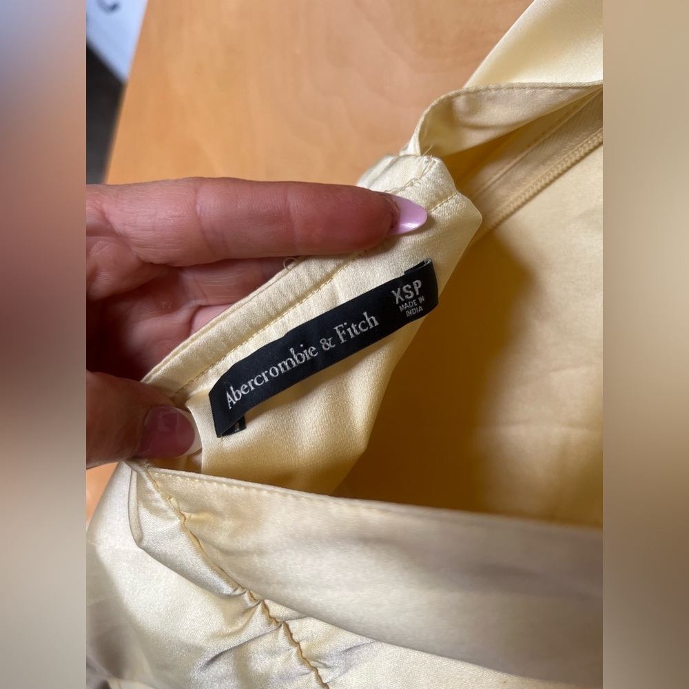 Abercrombie & Fitch Light Yellow Satin Dress